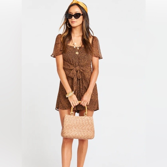 UEC SHOW ME YOUR MUMU Brown Black Lucky Leopard Kinsley Romper Lined Sz Med - Picture 2 of 13